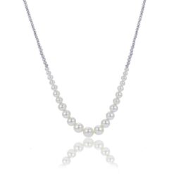D/c Bead & Graduated Freshwater Pearl 18 Inch Necklace