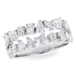 Double Row Fancy Shapes 1.38 Carat Diamond Ring