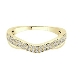 Double Row Curved Ladies 0.33 Carat Diamond Wedding Band