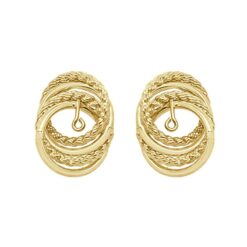 Round Intertwined Polished And Rope Jacket Earrings