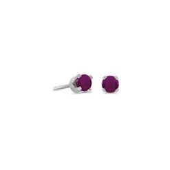 Four Prong Ruby Solitaire Stud Earrings