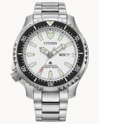 Citizen Automatic 200m Day/date Silver Tone Dive Mens Watch