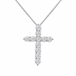 Box Cross 1.00 Carat Round Lab Diamond 18 Inch Necklace