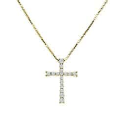 Cable Cross 0.17 Carat Diamond 18 Inch Necklace