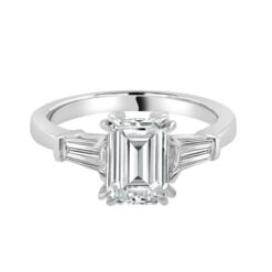3-Stone 2.05 Carat Emerald Lab Diamond Engagement Ring