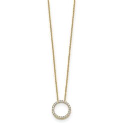 Circle Pendant Cable 0.74 Carat Diamond 18 Inch Necklace