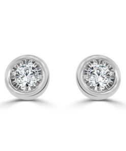 Bezel Miracle 0.50 Carat Round Diamond Earrings