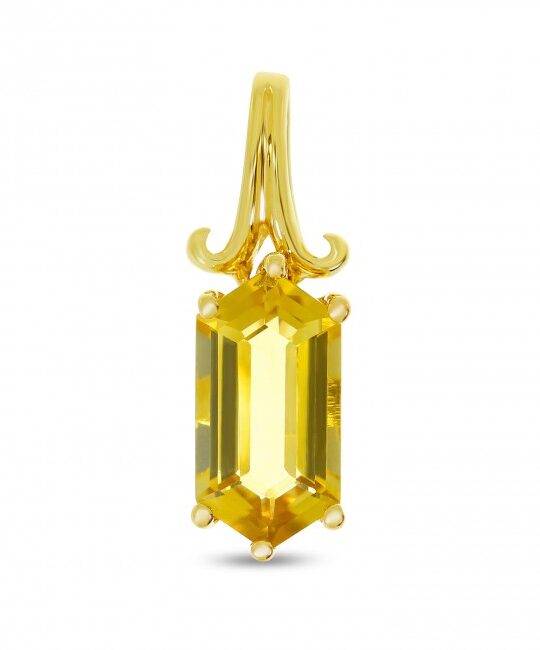 Hexagonal 1.72 Carat Citrine Necklace