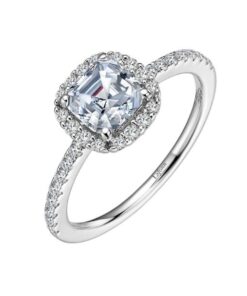 Lafonn Asscher With Cushion Halo Halo 1.56 Carat Lassaire Ring