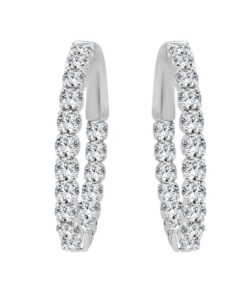 Inside Out Hoop 1.96 Carat Diamond Earrings