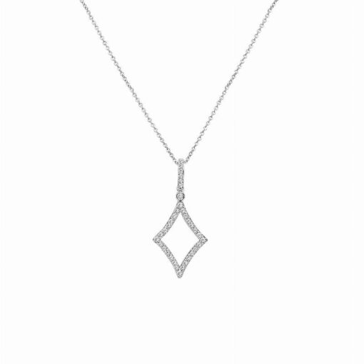 Diamond Shaped Drop 0.33 Carat Diamond 16-18 Inch Necklace