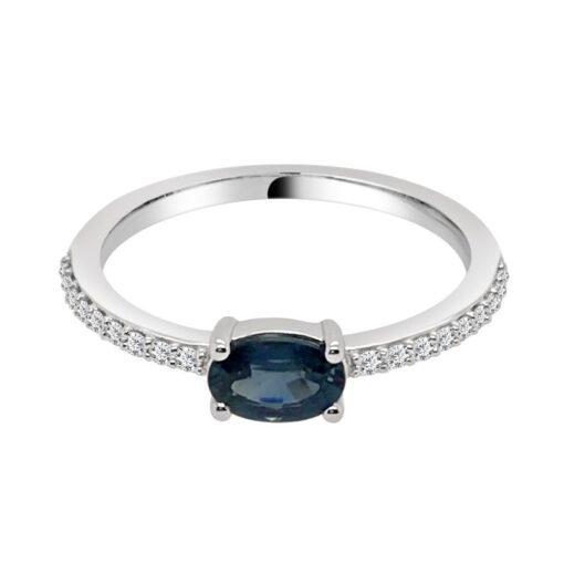 Oval Stackable 0.50 Carat Blue Sapphire Ring