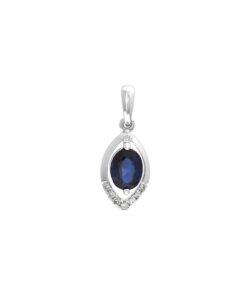 0.50 Carat Oval Blue Sapphire Necklace