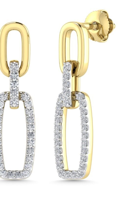 Chain Link Drop 0.25 Carat Diamond Earrings