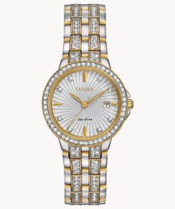 Citizen Silhouette Crystal Accented Dial Two-Tone Ladies Watch